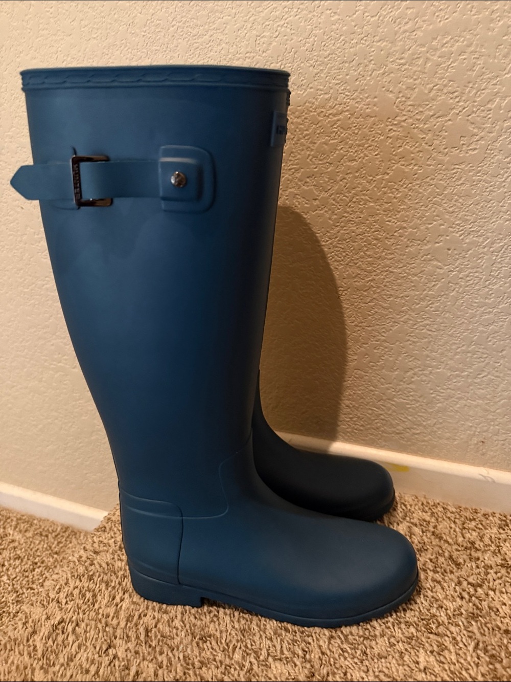 Hunter Navy Blue Tall Rain Boots - Picture 2 of 12